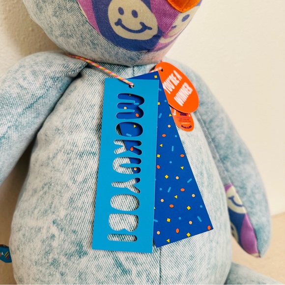 New Urban Outfitters Mokuyobi UO Exclusive Patcheork Denim Bear Plush Toy - Picture 8 of 12
